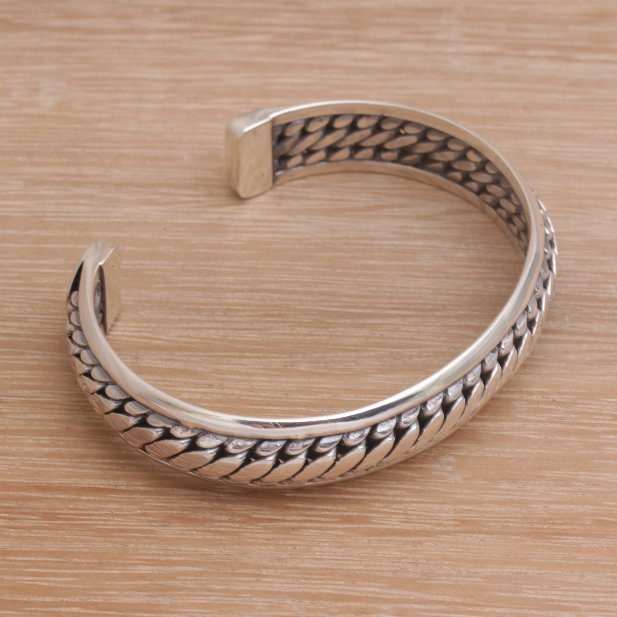 UNICEF Market Sterling Silver Cuff Bracelet Handcrafted in Bali