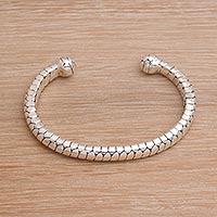 Sterling silver cuff bracelet, 'Komodo Cuff' - Sterling Silver Cuff Bracelet Handcrafted in Bali