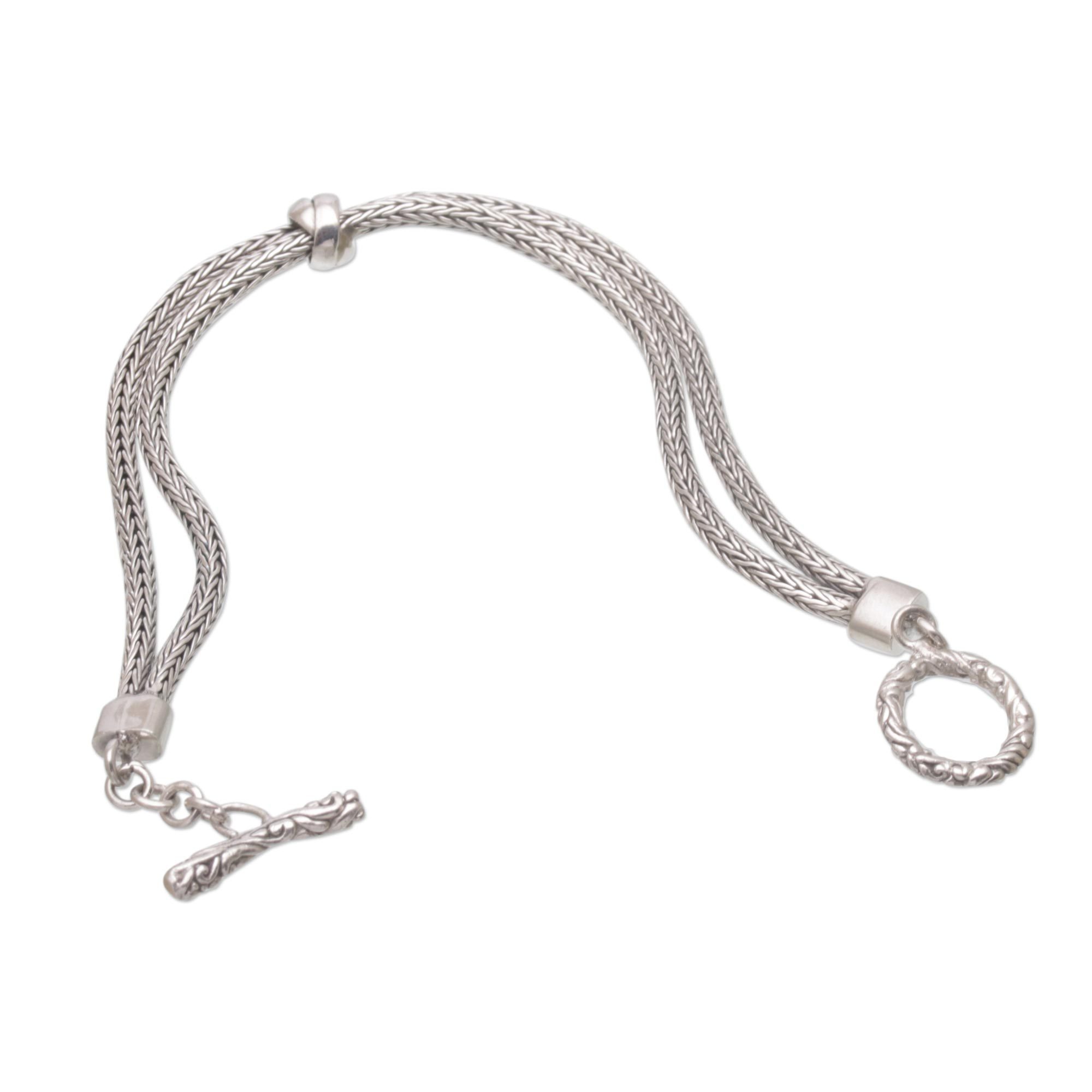Sterling Silver Double Strand Chain Bracelet from Bali Without End