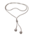 Sterling silver lariat necklace, 'Twin Orbs' - Balinese Sterling Silver Lariat Necklace with Two Orbs