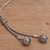 Sterling Silber Lariat Halskette "Twin Orbs" - Balinesische Lariat-Halskette aus Sterlingsilber mit zwei Kugeln