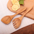 Teak wood serving utensils, 'Salad Serenade' (pair) - Teak Wood Serving Utensils (Pair) thumbail
