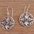 Amethyst dangle earrings, 'Ornate Topiary' - Balinese Amethyst and Sterling Silver Floral Dangle Earrings