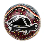 Coconut shell percussion instrument, 'Swimming Turtle' - Turtle-Themed Coconut Shell Percussion Instrument from Bali