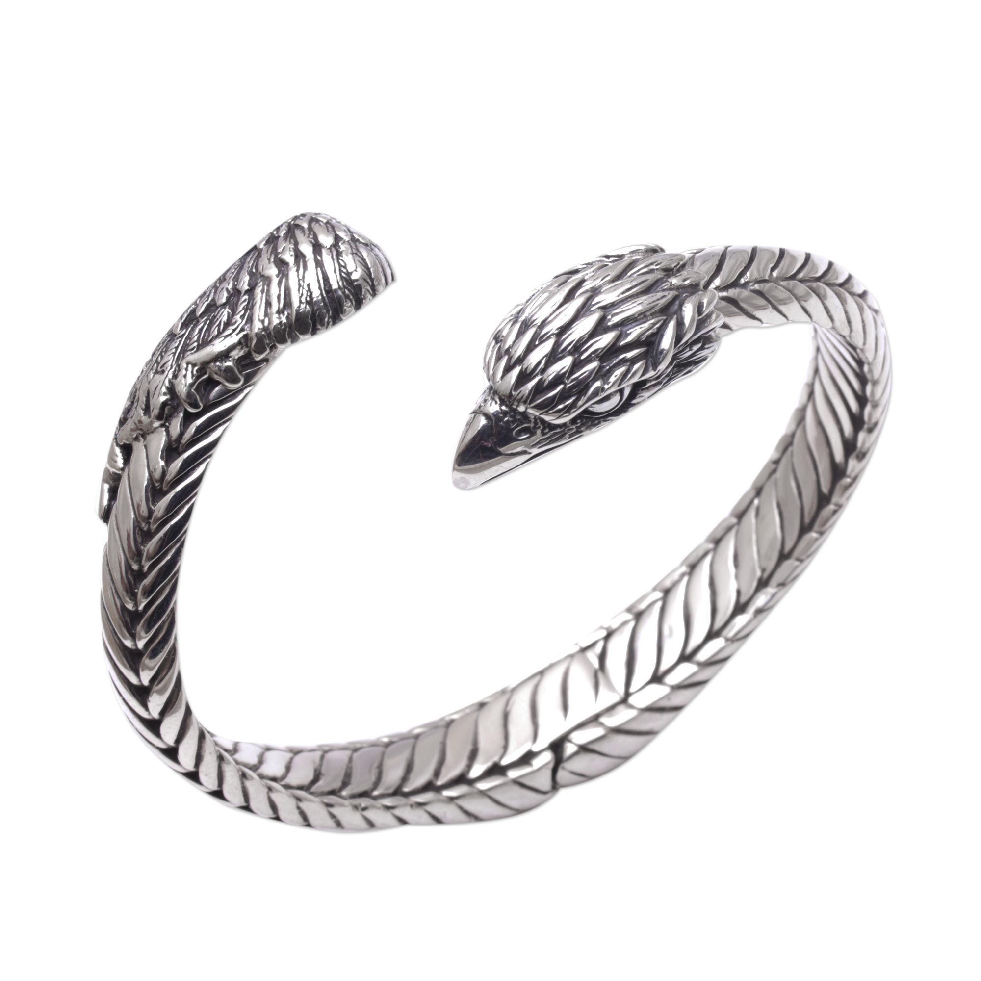 Unisex Sterling Silver Eagle Cuff Bracelet from Indonesia - Magnificent ...