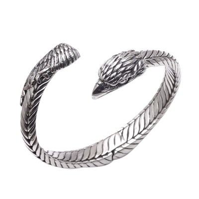 Unisex Sterling Silver Eagle Cuff Bracelet from Indonesia
