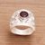 Garnet cocktail ring, 'Misty Trace' - Ornate Balinese Garnet and Sterling Silver Cocktail Ring (image 2) thumbail