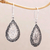 Sterling silver dangle earrings, 'Silver Drop' - Sterling Silver Balinese Tendrils Tear Drop Dangle Earrings (image 2b) thumbail
