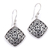 Sterling silver dangle earrings, 'Paradise Window' - Sterling Silver Diamond-Shaped Scroll Work Dangle Earrings thumbail