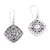 Sterling silver dangle earrings, 'Paradise Window' - Sterling Silver Diamond-Shaped Scroll Work Dangle Earrings (image 2d) thumbail