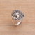 Sterling silver cocktail ring, 'Flying In the Garden' - 925 Sterling Silver Butterfly Flower Garden Cocktail Ring (image 2) thumbail