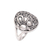 Sterling silver cocktail ring, 'Flying In the Garden' - 925 Sterling Silver Butterfly Flower Garden Cocktail Ring thumbail
