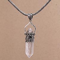Quartz pendant necklace,