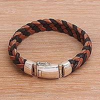 Featured review for Mens leather and sterling silver wristband bracelet, Kintamani Fusion