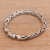 Sterling silver chain bracelet, 'Together as One' - Balinese Sterling Silver Floral Chain Bracelet