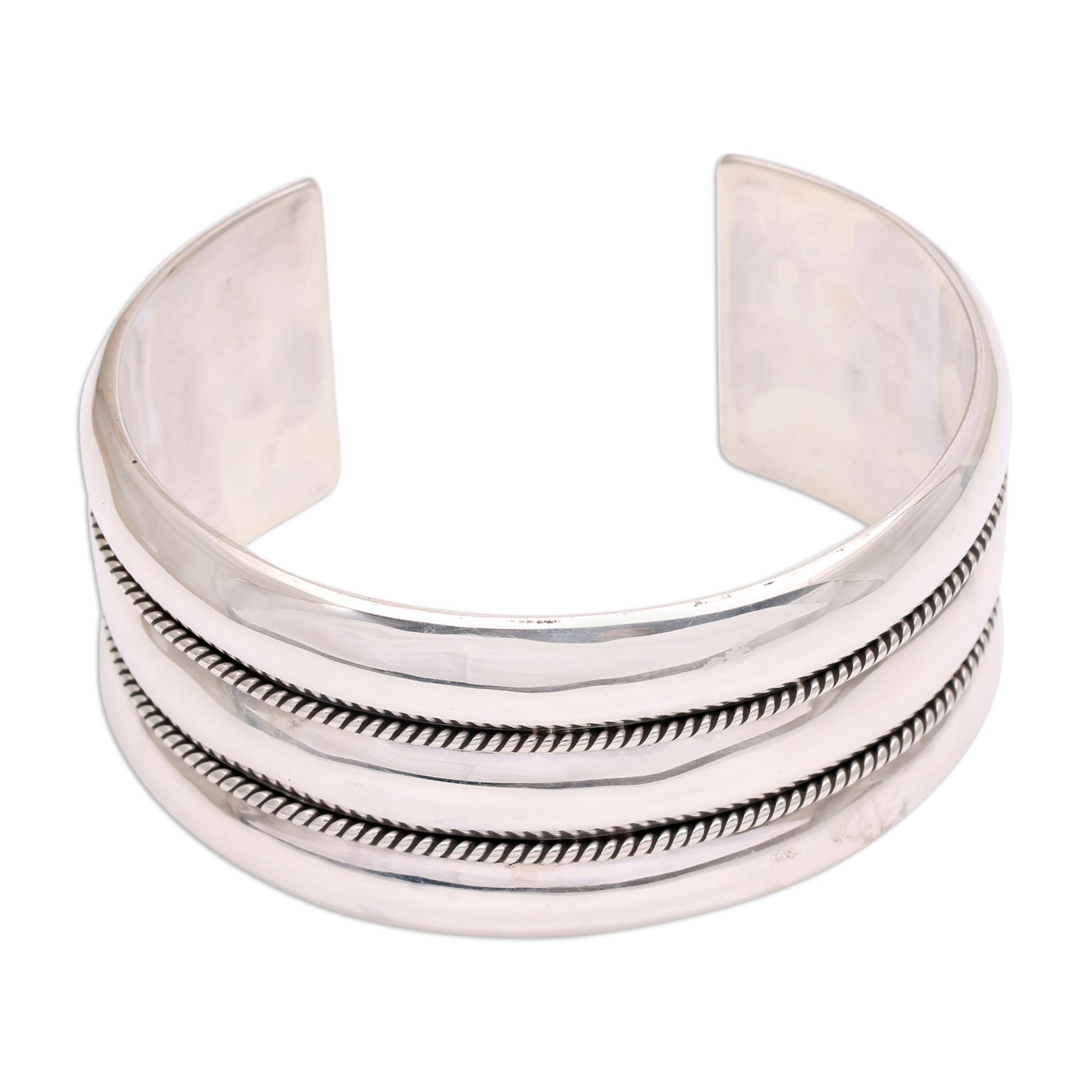 Chic Sterling Silver Cuff Bracelet Handmade in Bali - Ethereal Trinity ...