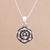 Sterling silver pendant necklace, 'My Rosette' - Sterling Silver Rose Pendant Necklace from Bali thumbail