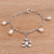 Cultured pearl charm bracelet, 'Precious Teddy' - Cultured Freshwater Pearl and Teddy Bear Charm Bracelet thumbail