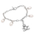 Cultured pearl charm bracelet, 'Precious Teddy' - Cultured Freshwater Pearl and Teddy Bear Charm Bracelet (image 2c) thumbail
