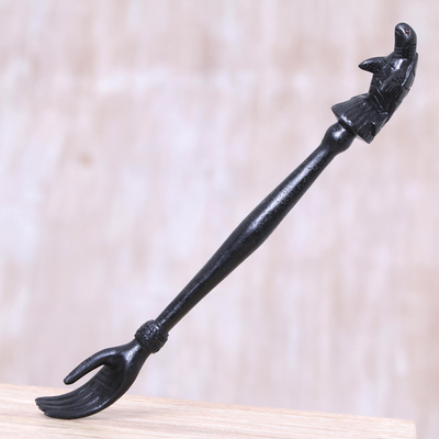 rascador de espalda de madera - Rascador de espalda de madera con diseño de tortuga negra tallado a mano en Bali