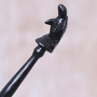 rascador de espalda de madera - Rascador de espalda de madera con diseño de tortuga negra tallado a mano en Bali