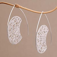 Sterling silver drop earrings, 'Secret Forest' - Sterling Silver Drop Earrings Handcrafted in Bali