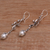 Cultured pearl dangle earrings, 'Nature's Light' - Cultured Freshwater Pearl Dangle Earrings from Indonesia (image 2b) thumbail