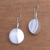Sterling silver drop earrings, 'Arched Circles' - Circular Sterling Silver Drop Earrings from Bali