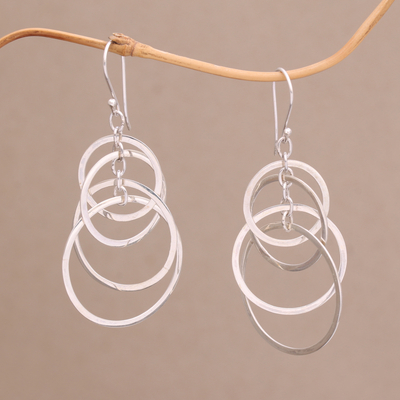 Sterling silver dangle earrings, 'Galaxy Dangle' - Sterling Silver Dangle Earrings Handcrafted in Bali