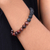 Stretch-Armband aus Achat- und Lavasteinperlen - Schwarzes Lavastein- und braunes Achat-Perlen-Stretch-Armband