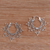 Sterling silver hoop earrings, 'Halo of Petals' - Sterling Silver Hoop Earrings Handcrafted in Bali