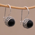 Onyx drop earrings, 'Beauteous' - Onyx and Sterling Silver Drop Earrings Handmade in Bali (image 2b) thumbail