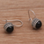 Onyx drop earrings, 'Beauteous' - Onyx and Sterling Silver Drop Earrings Handmade in Bali (image 2c) thumbail