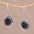 Onyx drop earrings, 'Midnight Charisma' - Onyx and Sterling Silver Drop Earrings Handmade in Bali (image 2) thumbail