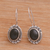 Onyx drop earrings, 'Midnight Charisma' - Onyx and Sterling Silver Drop Earrings Handmade in Bali (image 2b) thumbail