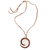 Wood and bone pendant necklace, 'Hypnotic Borneo' - Sawo Wood and Cow Bone Adjustable Pendant Necklace