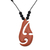 Holz- und Onyxanhänger-Halskette, 'Bright Lidah Api', 'Bright Lidah Api - Verstellbare Onyx- und Sawo-Holzanhänger-Halskette aus Bali