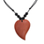 Onyx- und Holzanhänger-Halskette, 'Sweet Heart'. - Herzförmige Onyx- und Sawo-Holzanhänger-Halskette aus Bali