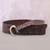 Leather belt, 'Iron Edge' - Handcrafted Iron Studded Leather Belt with Contemporary Hook (image 2c) thumbail