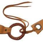 Leather belt, 'Contemporary Edge in Honey' - Honey Contemporary Stainless Steel Accented Leather Belt