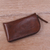 Leather glasses case, 'Elegant Brown Curve' - Handcrafted Curved Brown Leather Glasses Case