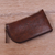 Leather glasses case, 'Elegant Brown Curve' - Handcrafted Curved Brown Leather Glasses Case (image 2b) thumbail