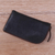 Leather glasses case, 'Elegant Black Curve' - Handcrafted Curved Black Leather Glasses Case (image 2b) thumbail