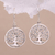 Sterling silver dangle earrings, 'Tree of Dreams' - Round Sterling Silver Dreamy Growing Trees Dangle Earrings thumbail