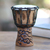 Mahogany mini djembe drum, 'Gecko Tune' - Mahogany Mini Djembe Drum Handmade in Bali