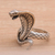 Sterling silver cocktail ring, 'Flaring Cobra' - Sterling Silver Cobra Cocktail Ring from Bali (image 2b) thumbail