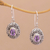 Amethyst dangle earrings, 'Mystery Vines' - Faceted Amethyst Sterling Silver Vines Dangle Earrings thumbail