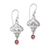 Garnet dangle earrings, 'Tumbling Hearts' - Sterling Silver Tumbling Heart Garnet Dangle Earrings (image 2a) thumbail