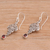 Garnet dangle earrings, 'Tumbling Hearts' - Sterling Silver Tumbling Heart Garnet Dangle Earrings (image 2c) thumbail