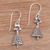Amethyst dangle earrings, 'Blessing Tree' - Sterling Silver Star Amethyst Blessing Tree Dangle Earrings
